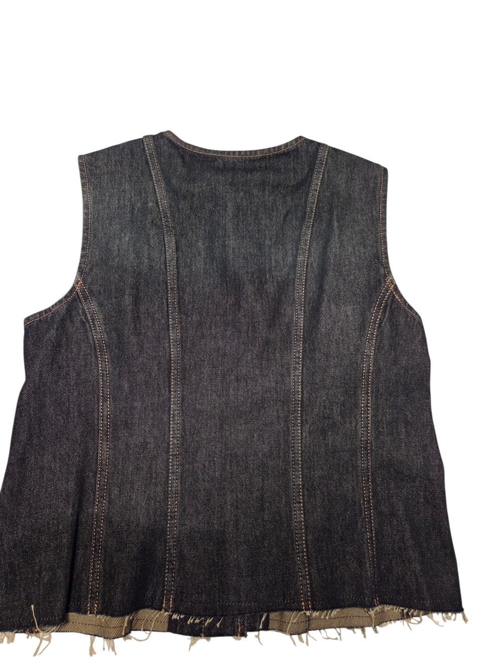 NWT Zara Dark Denim Button Front Sleeveless Vest Large - Picture 4 of 4